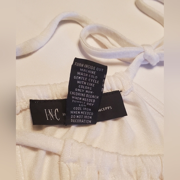 INC International Concepts White and Pink Floral Halter Top With Sequins Size M - Picture 4 of 5